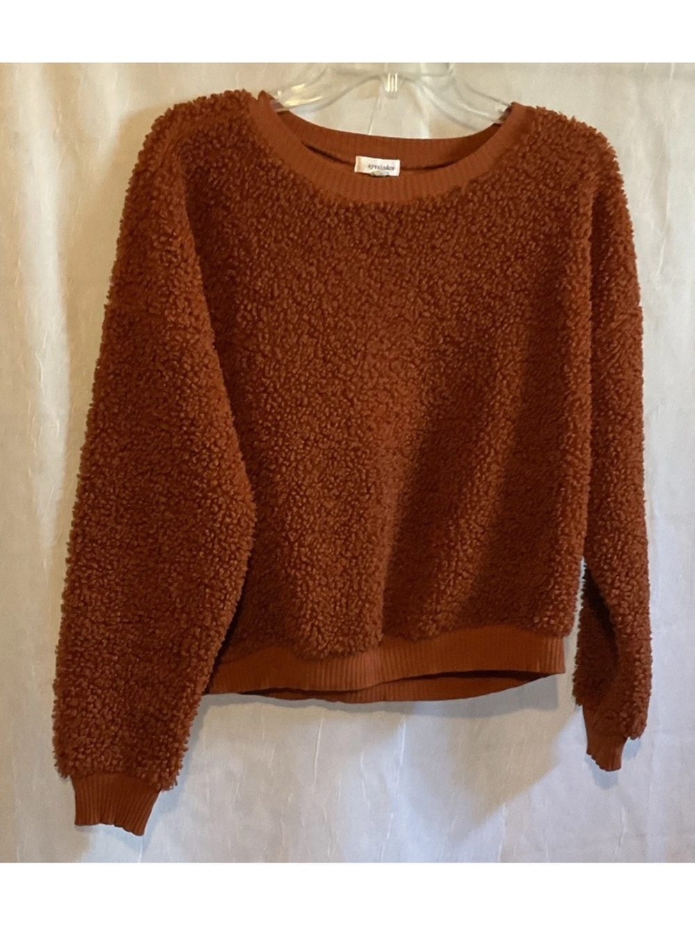 Eyeshadow L High-Pile Teddy Sherpa Pullover Cropped Sweater, Super Soft Cozy